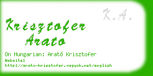 krisztofer arato business card