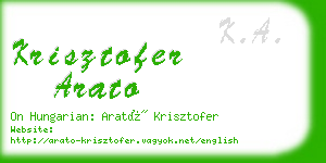 krisztofer arato business card